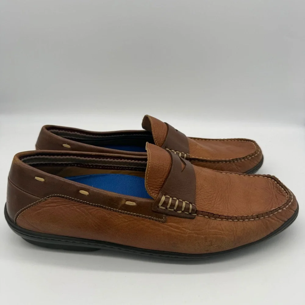 Johnston & Murphy Mens Brown Leather Penny Loafers 20-2690 Size 9M